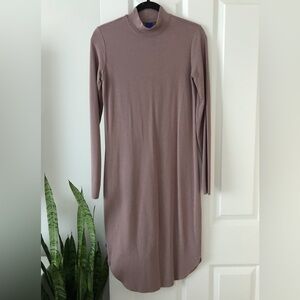 Kit and Ace Brushed French Terry Mock Neck Feel Good Long Sleeve Dress NWOT